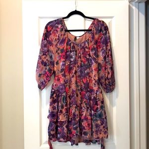 H&M Divided Ruffled Floral Dress